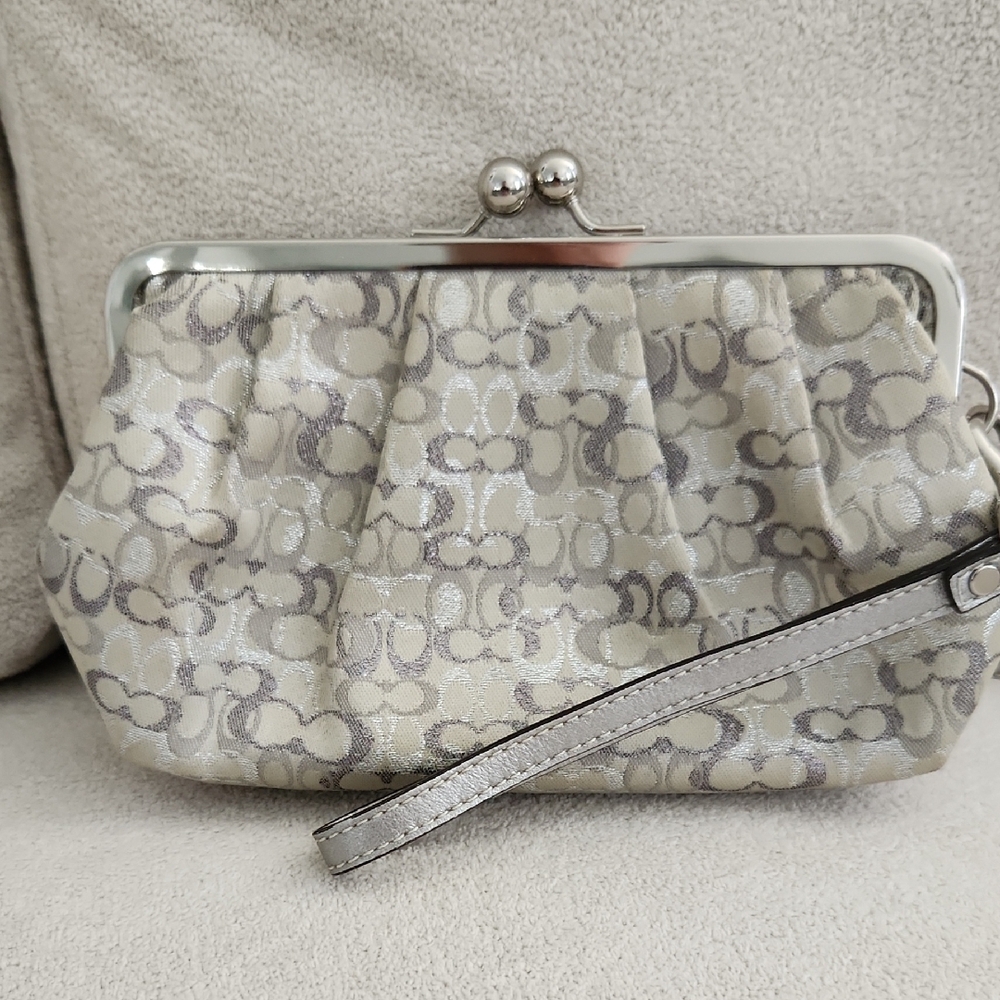 Coach Elegant Silver and Gray Clutch